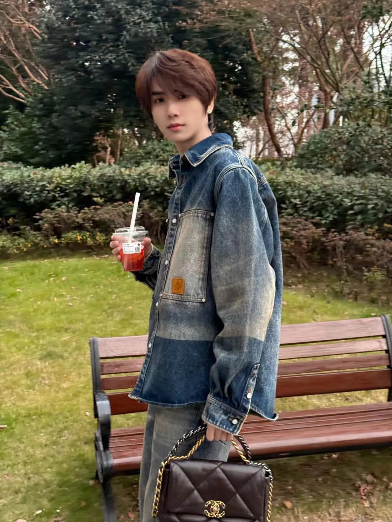 Louis Vuitton/Louis Vuitton 24Fw sun-faded washed denim jacket